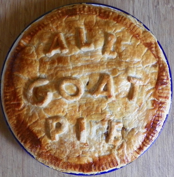 My All-Goat pie made with goat chunks and goat butter pastry